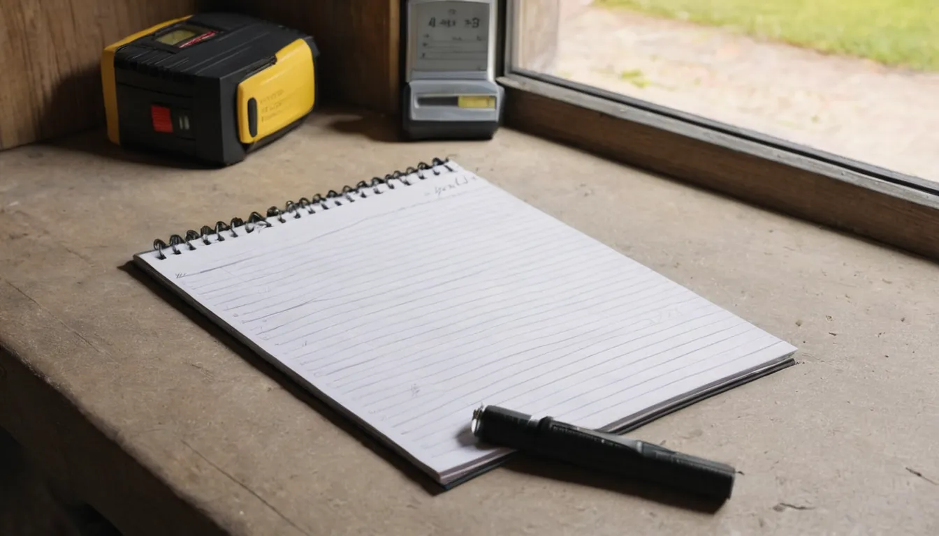 Notepad and flashlight beside a garage door in the Naperville area